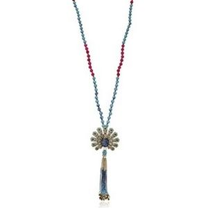 Betsey Johnson "Boho" Peacock Long Pendant NWT